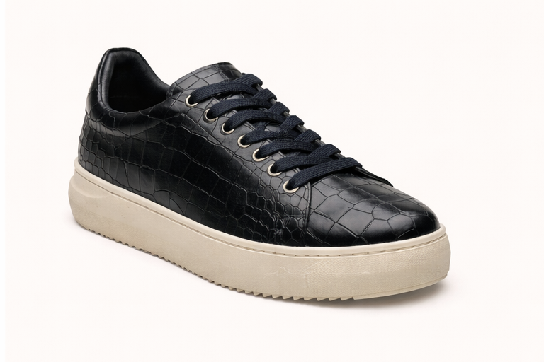 MARE BLACK | CROCO LEATHER SNEAKER