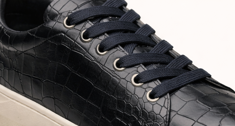 MARE BLACK | CROCO LEATHER SNEAKER