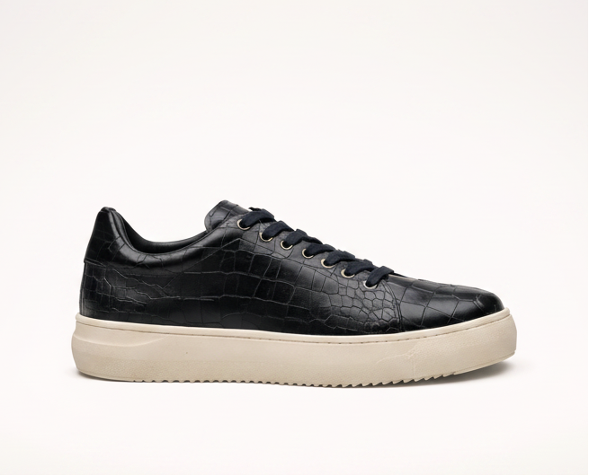 MARE BLACK | CROCO LEATHER SNEAKER