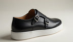 ENVOY BLACK | DOUBLE BUCKLE LEATHER MONK