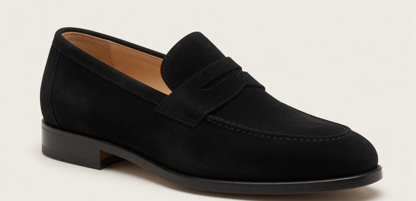PIENO BLACK | SUEDE LEATHER PENNY LOAFER